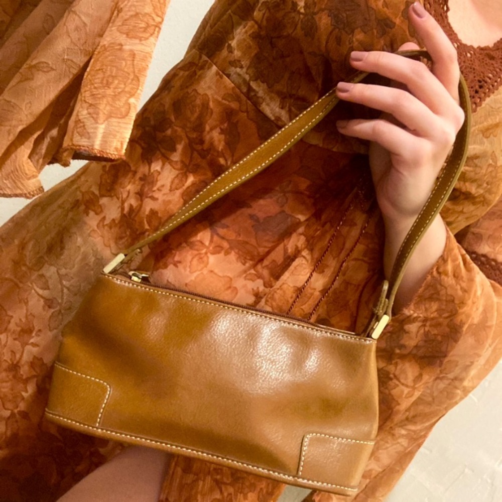 Liz Claiborne 90s/Y2K mini shoulder bag in camel brown